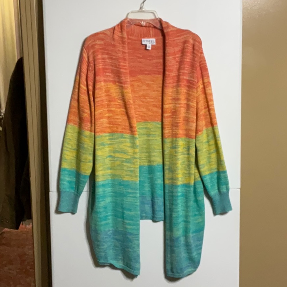 Attitudes by Renee Colorful Cardigan Sweater